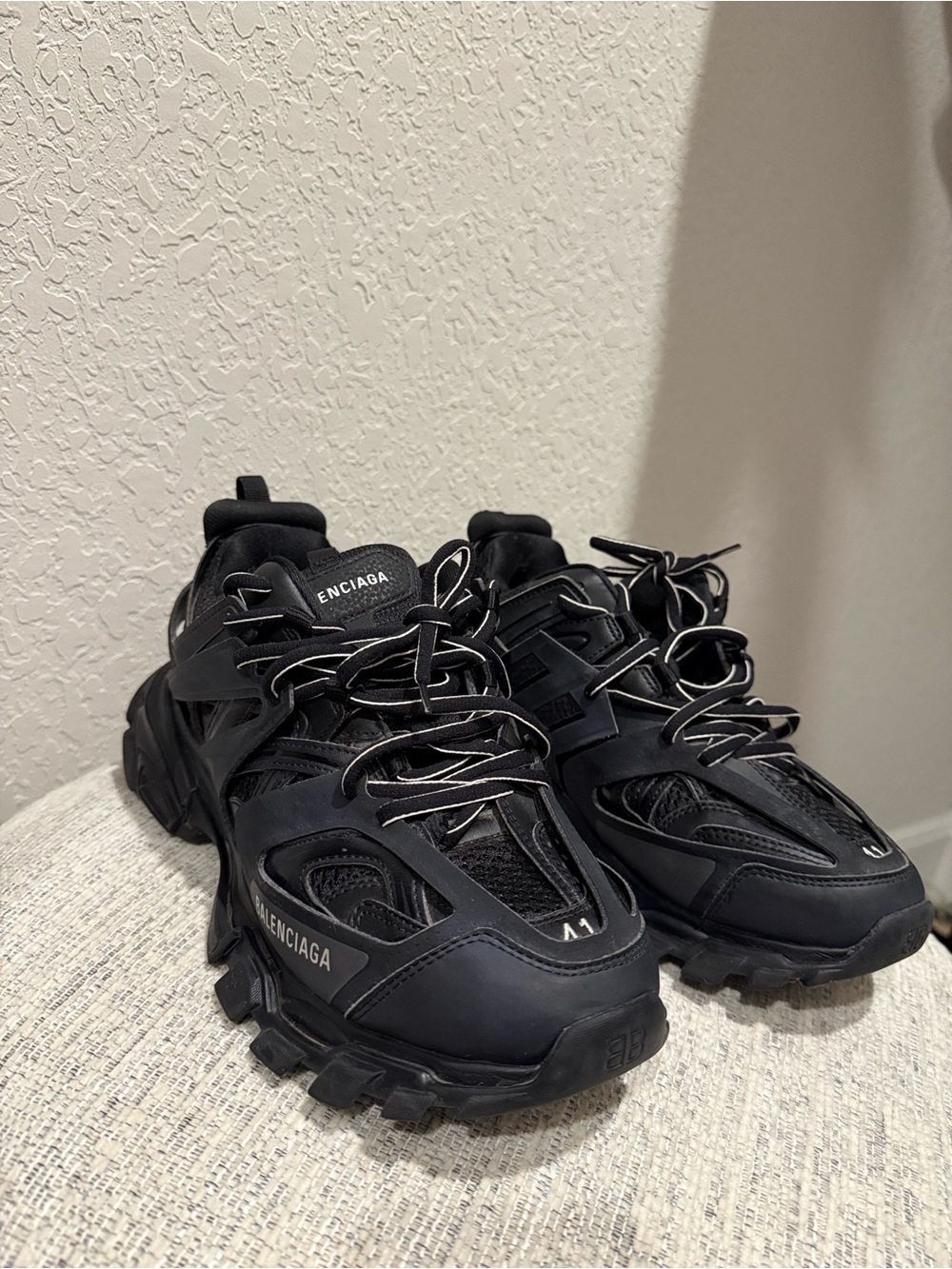 Balenciaga Black Track Sneakers with laces Sz 41